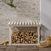 vidaXL Firewood Rack White 42.5x25.4x30.3" Solid Wood Pine