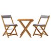 vidaXL Bistro Set Dark grey Acacia wood 3 Piece Foldable Bistro Set
