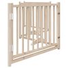 vidaXL Dog Gate with Door Foldable 4 Panels 126.0 " Solid Wood Fir