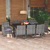 vidaXL Dining Set Black, Grey, Dark Grey, Natural Wood