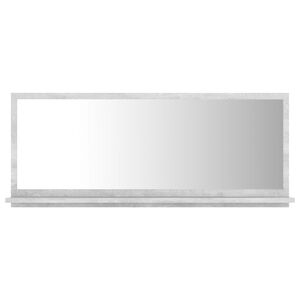 vidaXL Mirror Concrete grey Engineered wood, acrylic Large