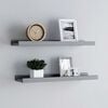vidaXL Frame Ledge Shelf Set of 2 Grey MDF Medium Wall mounting