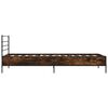 vidaXL Bed Frame Smoked Oak Engineered Wood and Metal Twin Modern