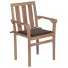 vidaXL Patio Chair Set of 2 Teak with Taupe cushions