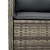 vidaXL Garden Sofa Grey PE Rattan Standard Modular Garden Sofa