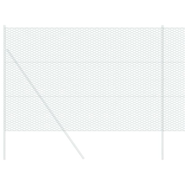 vidaXL Hexagon Fence Green 59.1" x 393.7" Steel