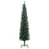 vidaXL Artificial Slim Christmas Tree Green and white PVC Slim