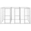 vidaXL Dog Kennel Silver Galvanized steel Large Dog Kennel Rectangular