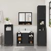 vidaXL Bathroom Furniture Set Black Engineered wood, metal, glass Medium