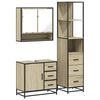 vidaXL Bathroom Furniture Set Sonoma Oak Engineered Wood, Metal Large