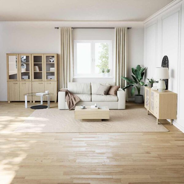 vidaXL Shaggy Rug Cream white 100% Polyester 94.5 x 133.9 in Shaggy Rug