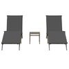 vidaXL Sun Lounger Set of 2 Grey PE Rattan 2-seater