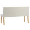 vidaXL Cream Velvet Bench 55.1 in Long Durable Upholstered Bench