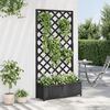 vidaXL Planter Black Solid Fir Wood Large Planters Planter