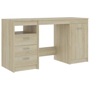 vidaXL Desk Sonoma Oak Engineered Wood Medium Computer Desk