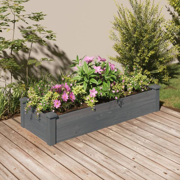 vidaXL Garden Raised Bed Planter Rectangular Rustic Wooden Planters