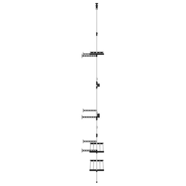 vidaXL Telescopic Garden Rack with 3 Shelves Silver Aluminum
