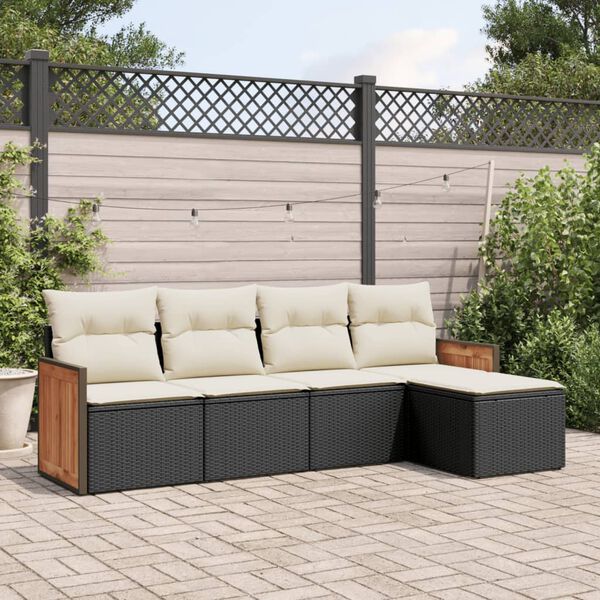 vidaXL Garden Sofa Set Black