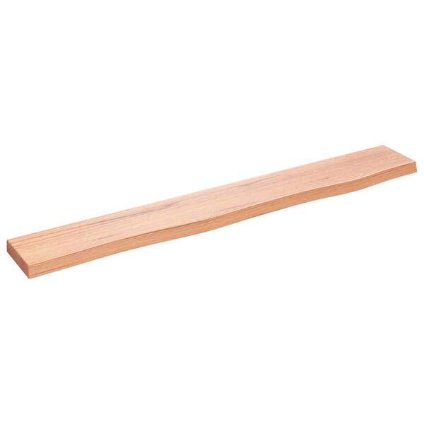 vidaXL Wall Shelf Light brown Solid oak wood 31.5x4.0x0.8 in