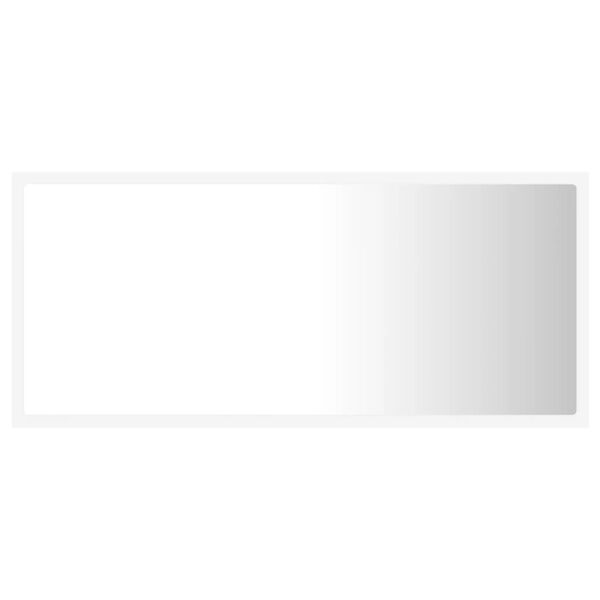 vidaXL Mirror White Engineered wood, acrylic 35.4x3.3x14.6 in