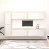 vidaXL TV Cabinet Set of 6 White Solid Pine Wood Various sizes