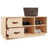 vidaXL Shoe Bench Natural Pine Solid pine wood 39.4 in x 13.4 in x 17.7 in