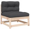 vidaXL Patio Sofa Anthracite, Pine Wood Solid Pine Wood, Oxford Fabric