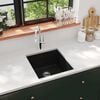 vidaXL Granite Kitchen Sink Single Basin Black