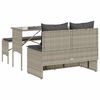 vidaXL 3 Piece Patio Dining Set with Cushions Light Grey Poly Rattan