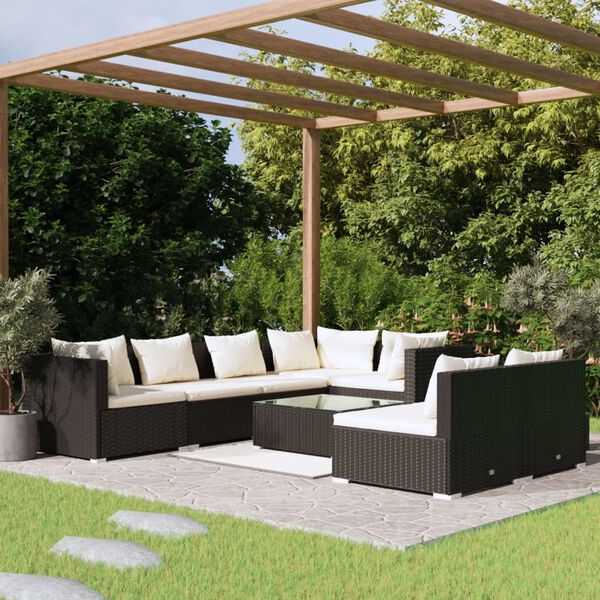 vidaXL Patio Lounge Set Black