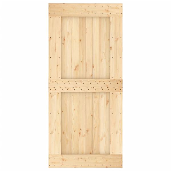 vidaXL Sliding Door with Hardware Set 37.4x82.7" Solid Wood Pine