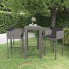 vidaXL Garden Bar Set Gray, Dark Gray PE rattan, steel Medium Footrest