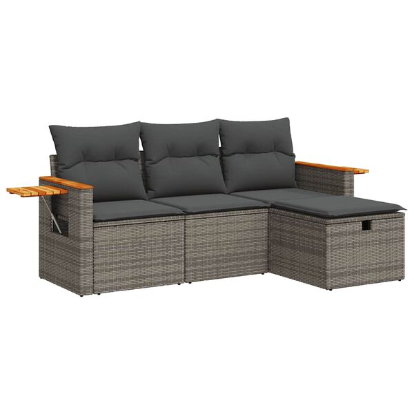 vidaXL Garden Sofa Set Grey, Dark Grey