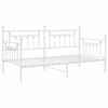 vidaXL Daybed Frame with Headboard White 39.4" x 78.7" Steel