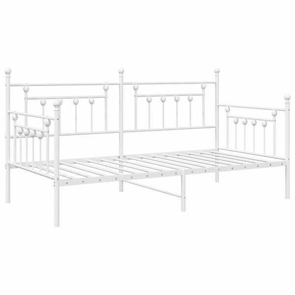 vidaXL Daybed Frame with Headboard White 39.4" x 78.7" Steel