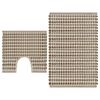 vidaXL Bath Mat Set Natural and White 45% Polyester, 45% Jute, 10% Cotton