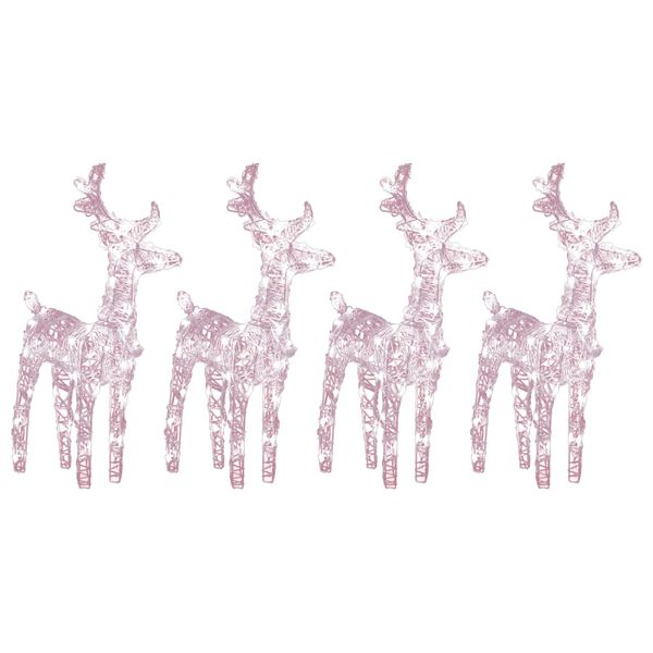 vidaXL Christmas Reindeer Set of 4 Warm White Acrylic Medium