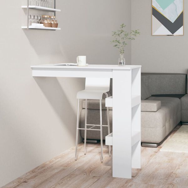 vidaXL Wall Bar Table White Engineered wood Standard Bar Table