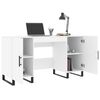 vidaXL Desk White Engineered wood, Iron 55.1 in long Desk Rectangular