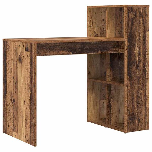 vidaXL Desk with Shelf Old wood 108 x 55 x 103.5 cm Engineered wood