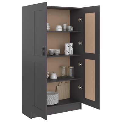 vidaXL Book Cabinet Gray 32.5"x12"x59.1" Engineered Wood