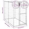 vidaXL Dog Kennel Silver Galvanized steel, PE Large Locks Dog Kennel