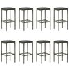 vidaXL Garden Bar Set Grey PE rattan, powder-coated steel Standard