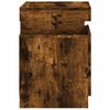 vidaXL Bedside Cabinets with LED Lights 2 pcs Smoked Oak 13.8"x15.4"x21.7"