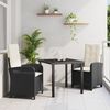 vidaXL Garden Dining Set with Cushion 5 pcs Light Grey Poly Rattan