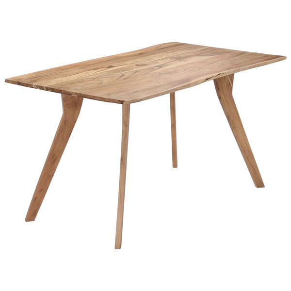 vidaXL Dining Table Natural Wood Solid Acacia wood 55.1 in Dining Table
