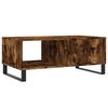 vidaXL Coffee Table Smoked Oak Engineered Wood, Metal 35.4x19.7x14.4 in