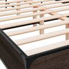 vidaXL Bed Frame Brown oak Engineered wood, metal, plywood Full