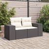 vidaXL Garden Sofa Black Poly Rattan 2-seater Modular Garden Sofa