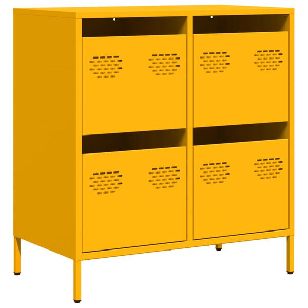vidaXL Sideboard Mustard Yellow Cold-rolled steel Medium Sideboard